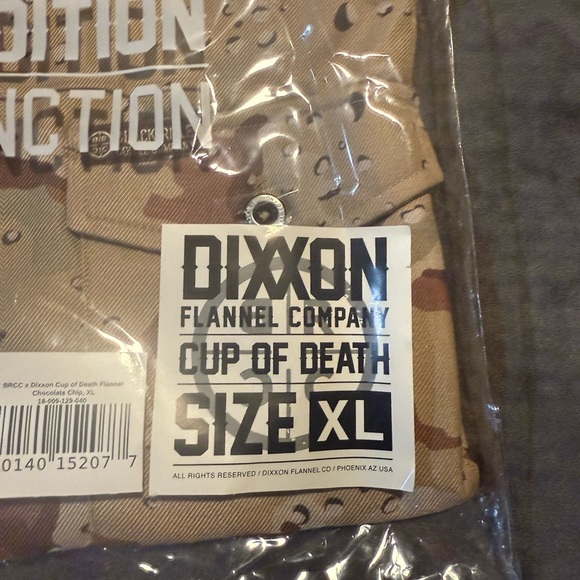 Dixxon Flannel Men Size XL Black Rifle Coffee Cup Death Beige Camo Flannel Shirt - Picture 5 of 8